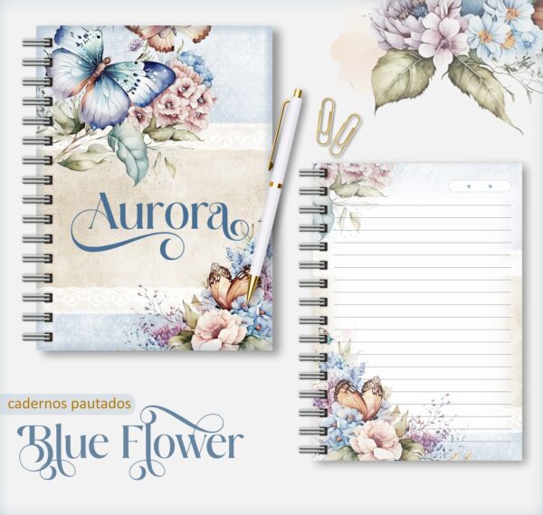 Caderno A5 Blue Flower 3