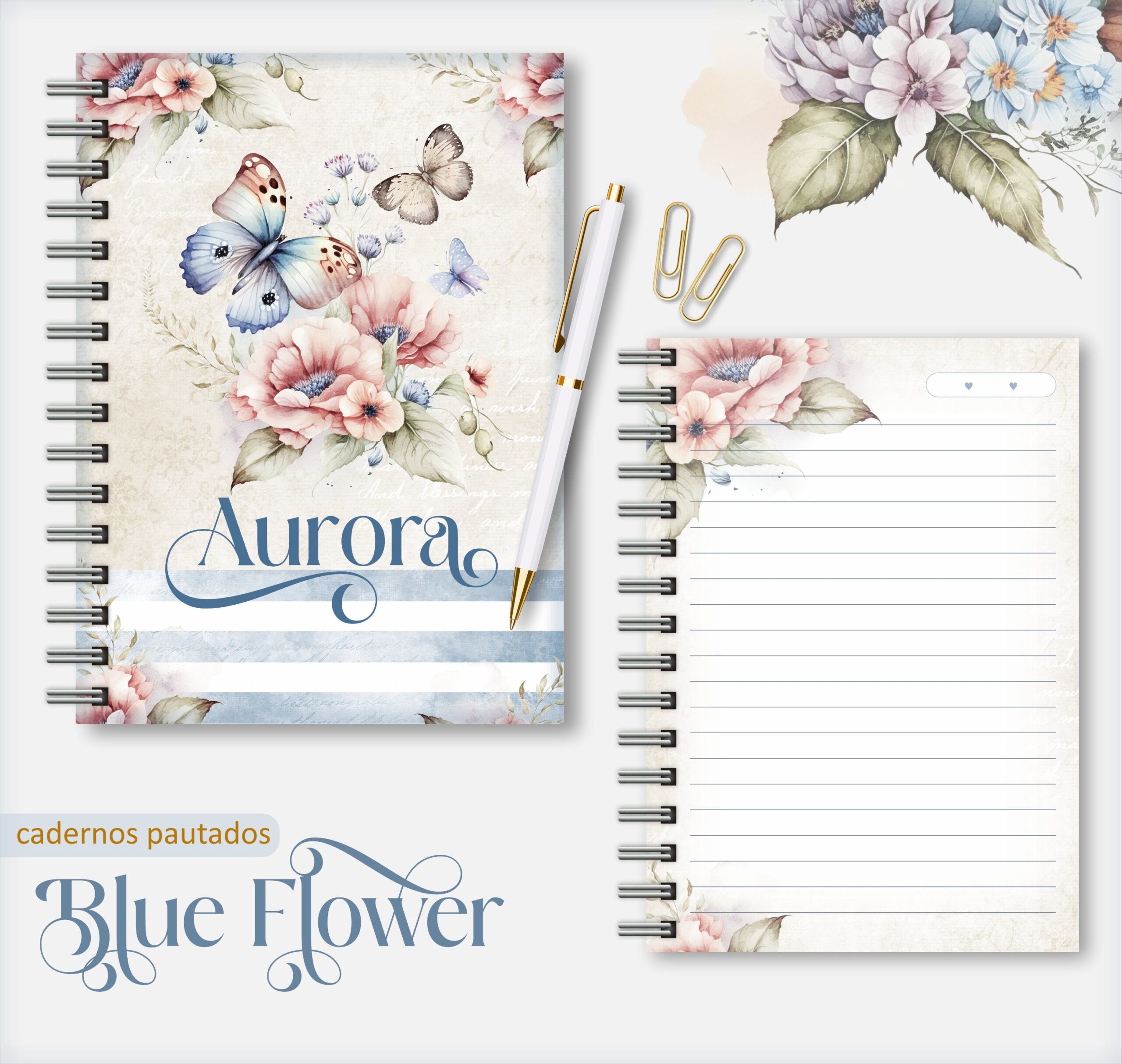 Caderno A5 Blue Flower 2