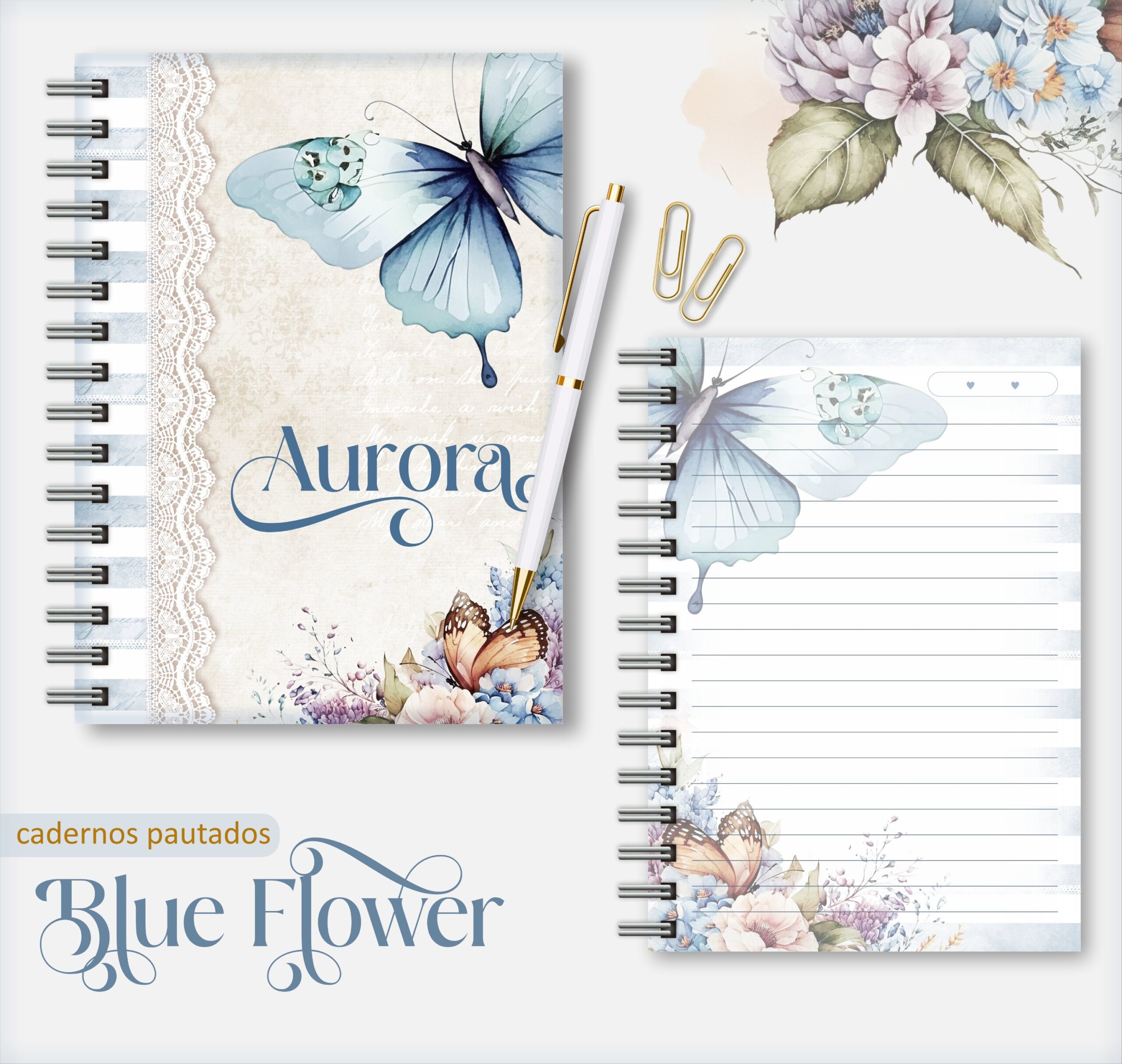 Caderno A5 Blue Flower 1